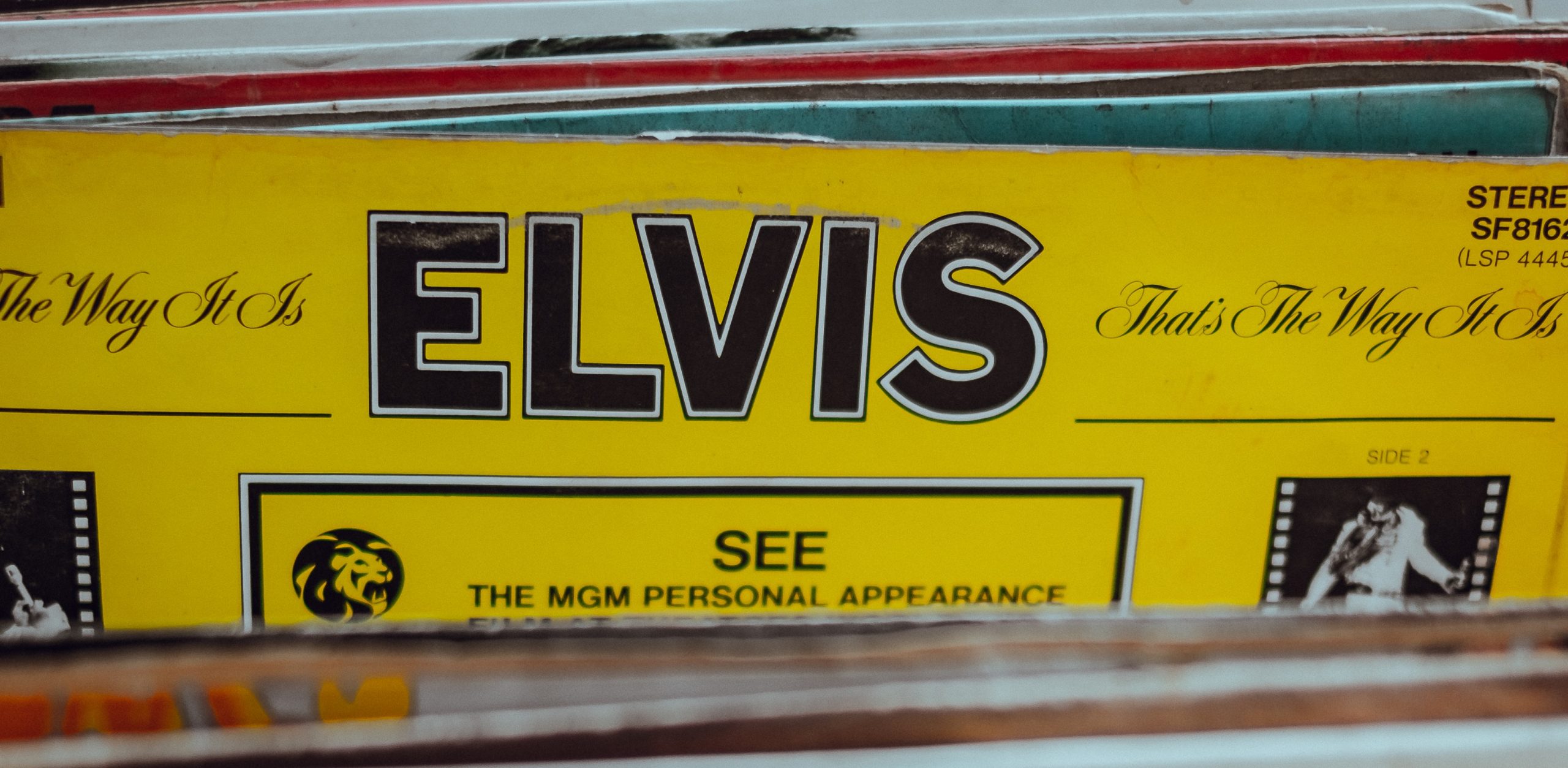 Elvis vinyl record in a collection